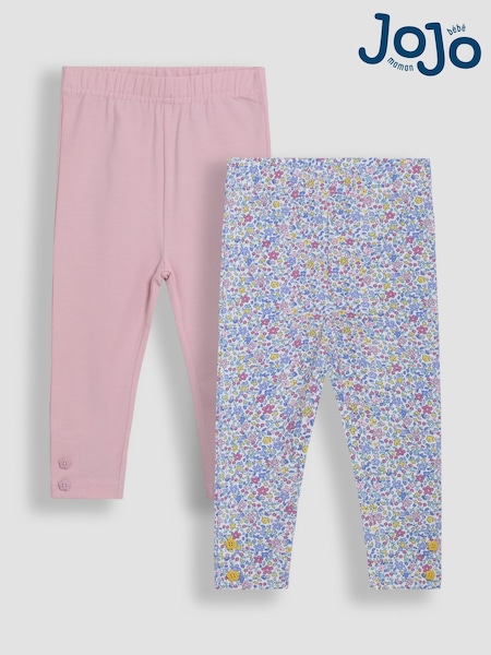 Pink Cherry Ditsy Floral - JoJo Maman Bébé Leggings 2 Pack (AU5779) | 34 € - 38 €