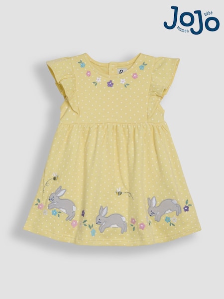 Gelb/Häschen - JoJo Maman Bébé 100% Cotton Appliqué Summer Dress (AU5782) | 35 € - 40 €