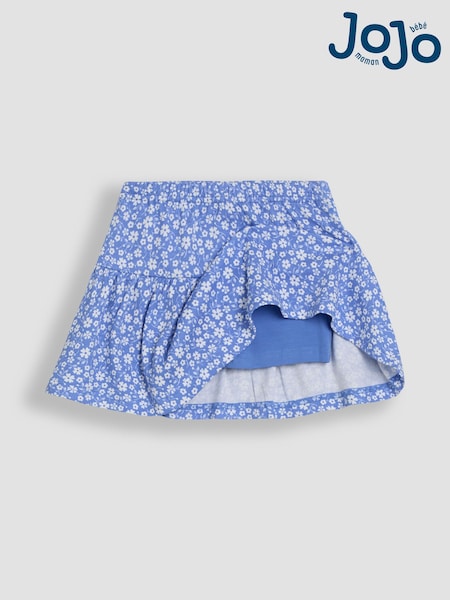 Ruiskukka Sininen Ditsy Kukallinen  - JoJo Maman Bébé Printed 100% Cotton Skort (AU5793) | €24 - €29