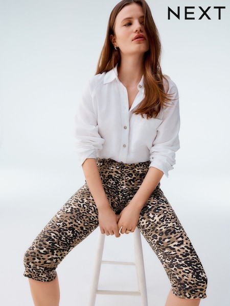 Leopard Print Capri Trousers (AU5937) | kr306