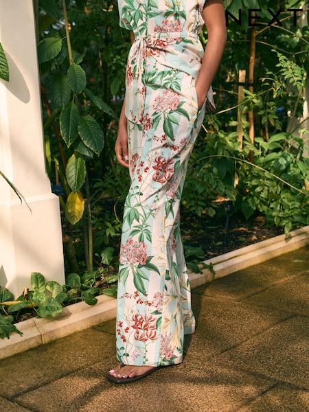 Vihreä/Sininen - Kew Collection Leveä lahje 100% Cotton Housut (AU5939) | €50