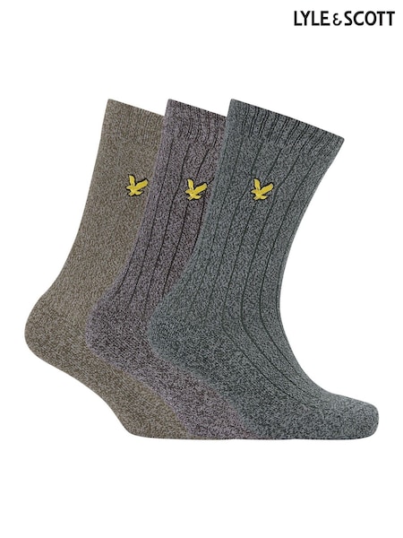 Lyle & Scott Green McGill  Winter Socks 3 Pack (AU6031) | 94 QAR