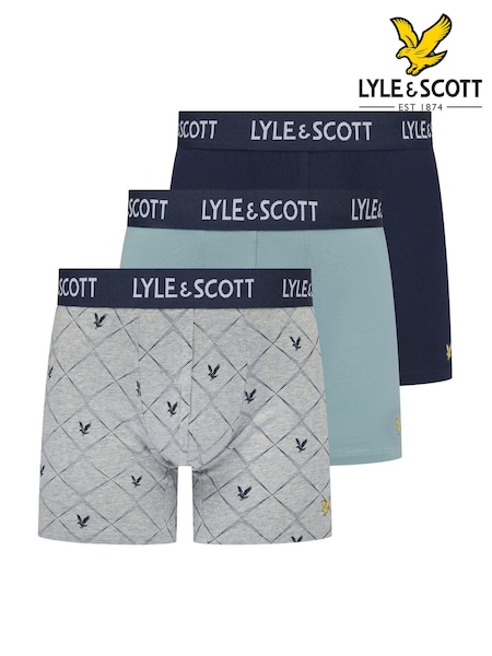 Lyle & Scott Blue Elliot Premium Underwear Trunks 3 Pack (AU6033) | €49