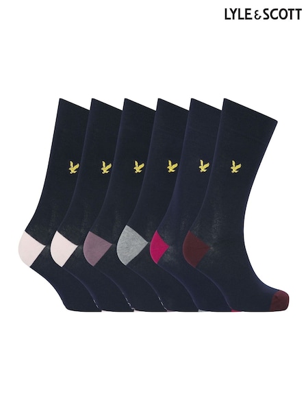 Lyle & Scott Blue Graham Cotton Socks 5 Pack (AU6065) | €29