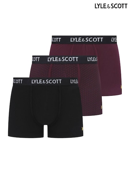 Lyle & Scott Black Hubert Premium Underwear Trunks 3 Pack (AU6069) | €51