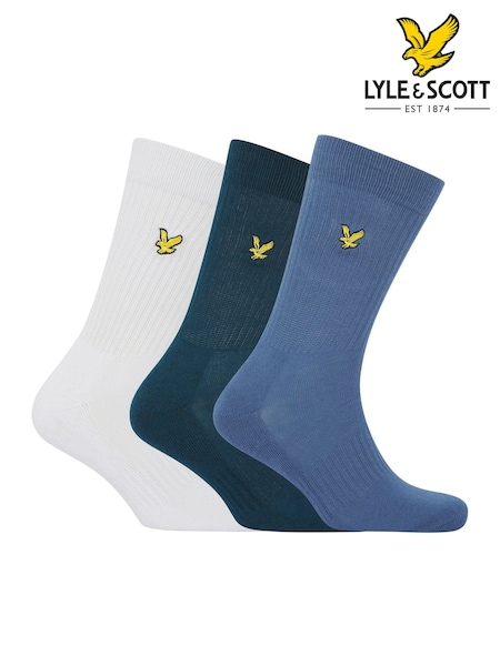 Lyle & Scott Blue Hamilton Sports Socks 3 Pack (AU6078) | €20