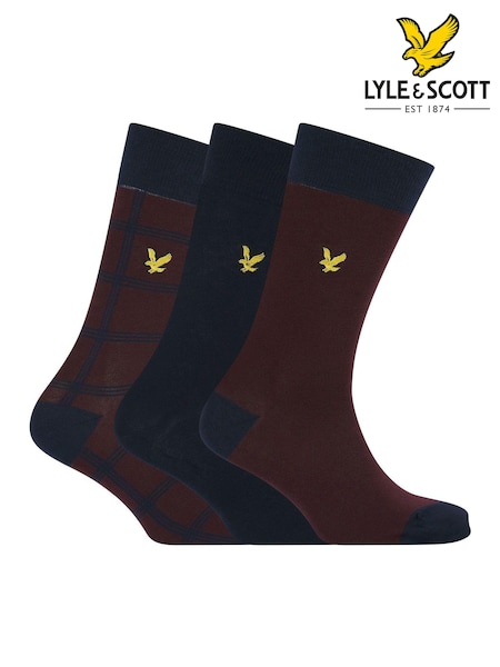 Lyle & Scott Blue Otto Cotton Dress Socks 3 Pack (AU6102) | €23