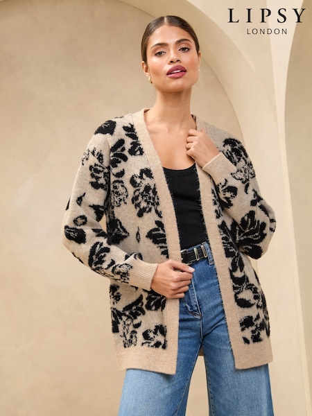 Lipsy Cosy Knitted Honeycomb Sleeve Longline Cardigan (AU6136) | €30