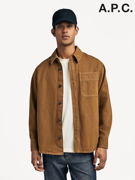 A.P.C. Brown Embroidered Overshirt (AU6151) | €340