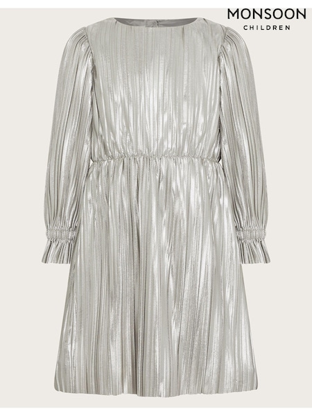 Monsoon Long Sleeve Metallic Plisse Dress (AU6156) | 150 LEI - 165 LEI