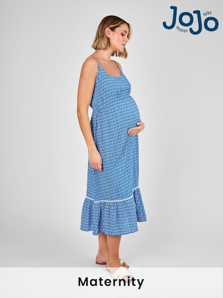 JoJo Maman Bébé Blue Floral Maternity Midi Dress (AU6266) | €79