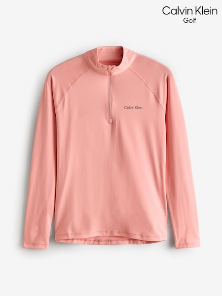 Calvin Klein Golf Orange San Marcos Quarter Zip Top (AU6337) | €53