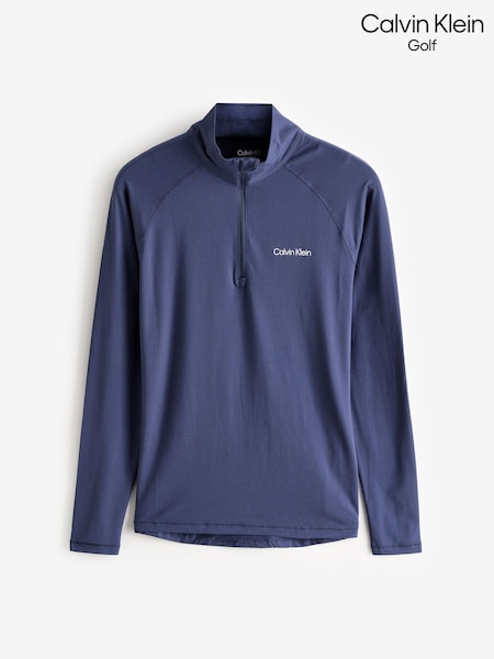Calvin Klein Golf Blue San Marcos Quarter Zip Sweatshirt (AU6341) | AED233
