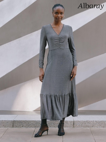 Albaray Silver Glitter Maxi Dress (AU6399) | €59