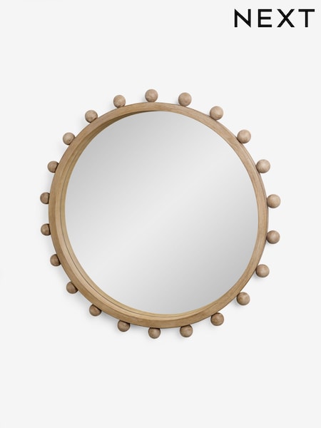 Neutral Round Bobbin Wall Mirror (AU6436) | AED694