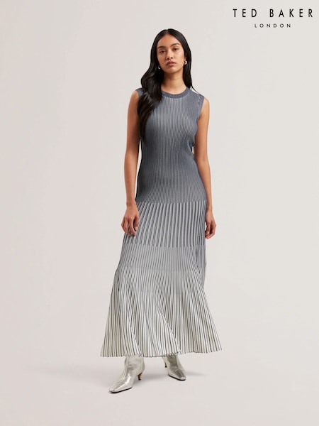 Ted Baker Blue Dilylaa Textured Stripe Knitted Dress (AU6465) | kr3 270