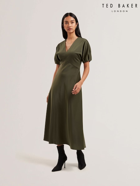 Ted Baker Edulis Ponte Bodice Satin Skirt Midi Dress (AU6475) | €237