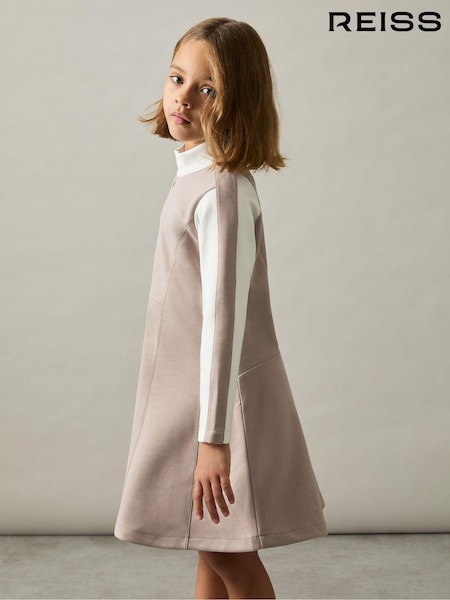 Crudo - Reiss Kelly Jersey Contrast-Stitch Flared Dress (AU6754) | 80 €