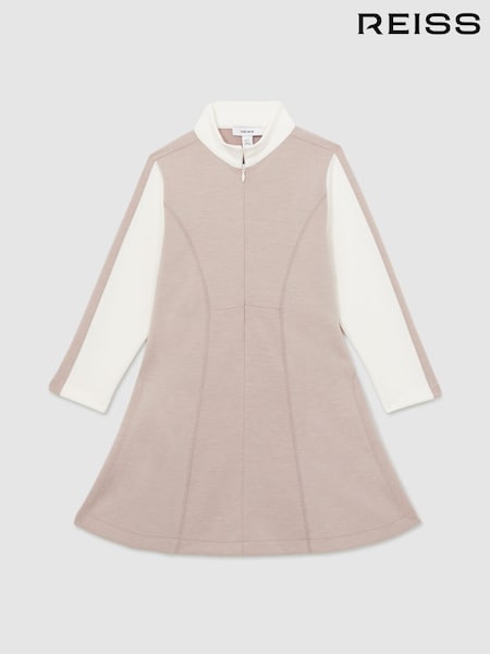 Crudo - Reiss Kelly Jersey Contrast-Stitch Flared Dress (AU6755) | 85 €