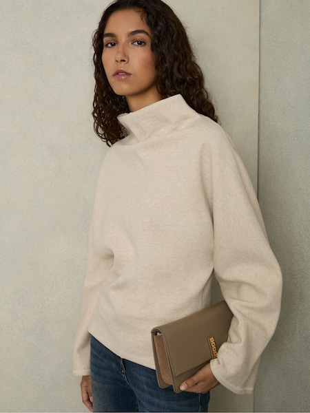 Reiss Neutral Cora Cotton-Blend High-Neck Top (AU6794) | €168