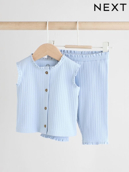 כחול  - Baby Sleeveless Top and Leggings Set (AU6827) | ‏46‏₪ - ‏55‏₪