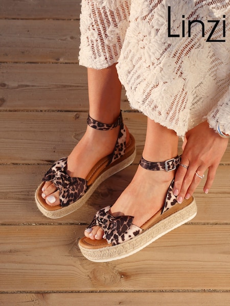 Leopardi - Linzi Cupid Tasapohjaiset sandaalit Rusetti Detaililla (AU6880) | €60