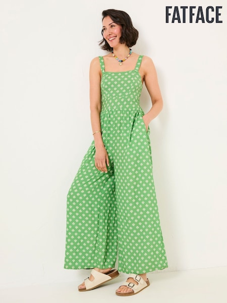 FatFace Ruby Mid Green Woodblock Ruby Jumpsuit (AU6946) | €77.50