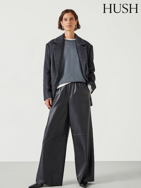 Hush Black Agatha Leather Pull On Trousers (AU6972) | $577