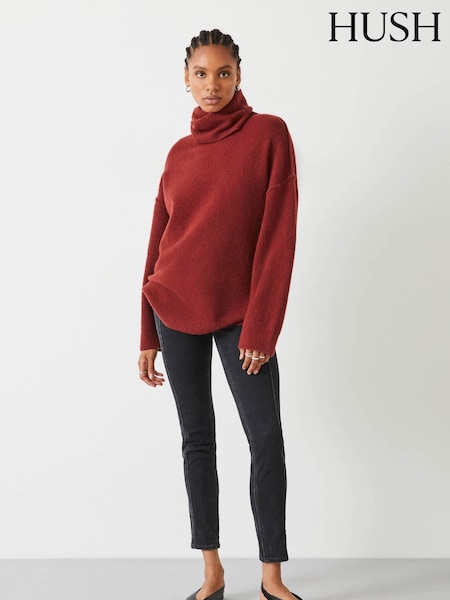 Hush Brown Meryl Roll Neck Wool Blend Jumper (AU6979) | 272 QAR