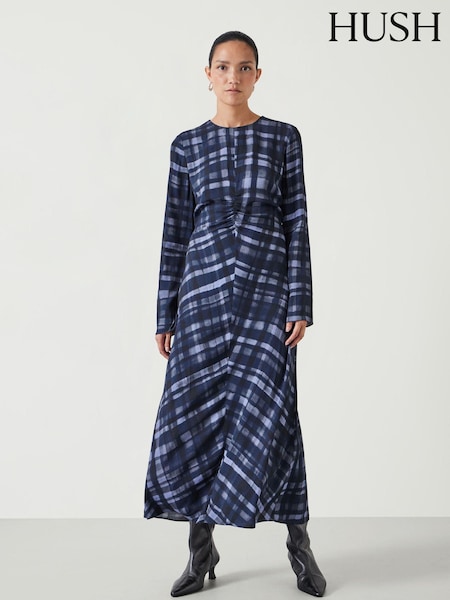 Albastru - Hush Imprimeu Myrah Midi Rochie (AU6994) | 501 LEI