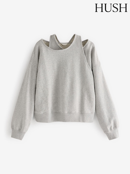 Grau - Hush Beck Heavyweight Layered 100% Cotton Sweatshirt (AU6999) | 50 €