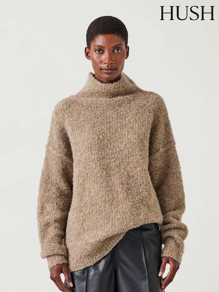 Hush Nude Bailey Relaxed Boucle Funnel Jumper (AU7014) | €84