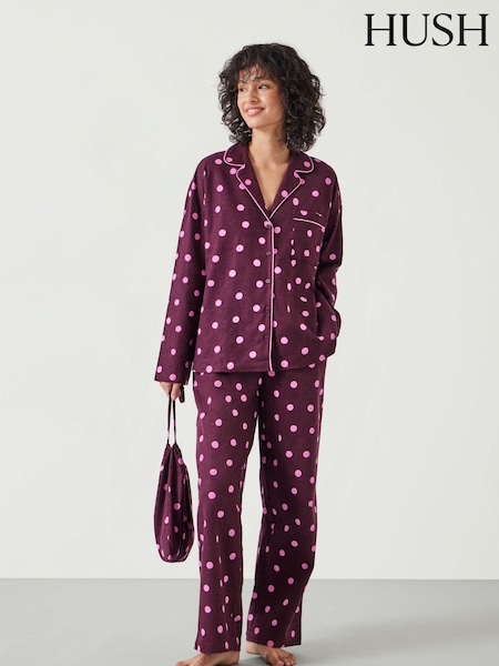 Hush Amita 100% Cotton Flannel Polka Dot Pyjamas (AU7041) | ‏185 ر.ق.