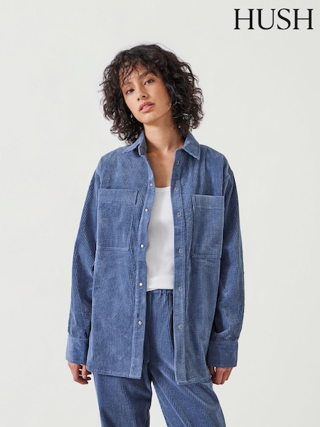 Hush Blue Oversized Cleo Corduroy 100% Cotton Shirt (AU7042) | €99