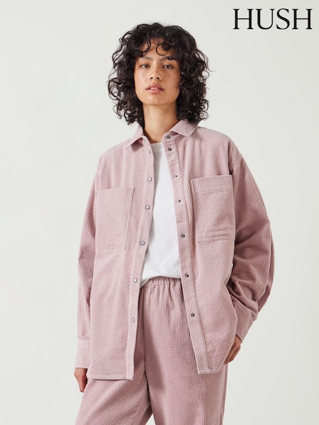 Hush Pink Oversized Cleo Corduroy 100% Cotton Shirt (AU7076) | ₪377