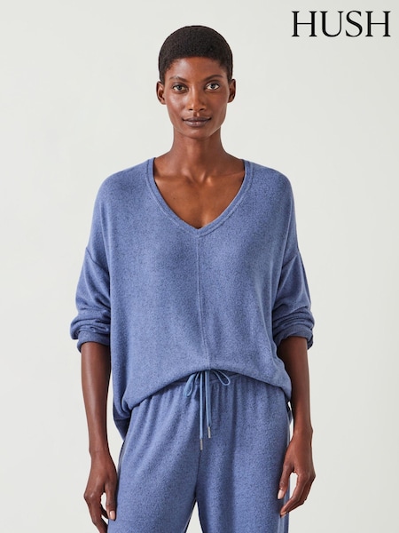 Hush Blue Gillian Supersoft V-Neck Top (AU7080) | 123 QAR