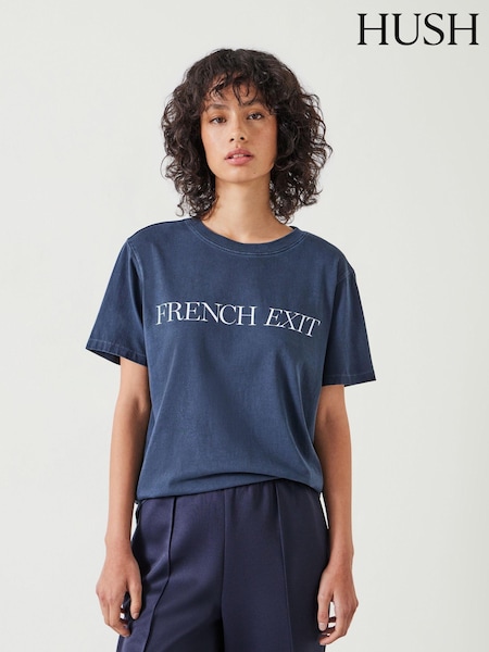 Hush Blue French Exit 100% Cotton T-Shirt (AU7085) | €21.50