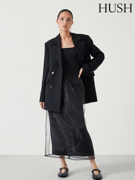 Hush Black Zuri Organza Skirt (AU7124) | 396 QAR