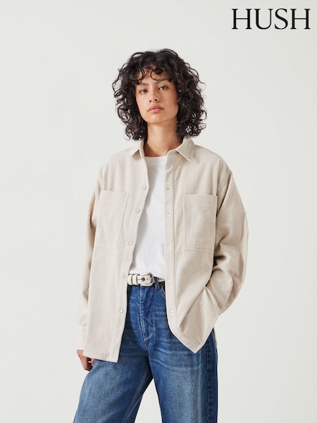 Hush Cream Oversized Cleo Corduroy 100% Cotton Shirt (AU7141) | €99