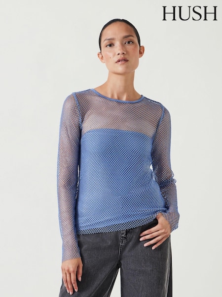 Hush Blue Una Sparkle Long Sleeve Top (AU7145) | €53