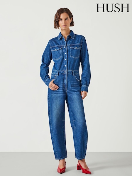 Hush 100% Cotton Shannon Barrel Leg Denim Jumpsuit (AU7159) | 184 €