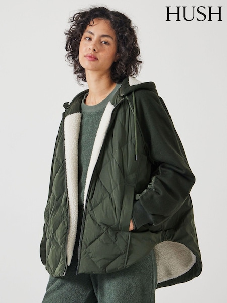 Hush Green Sloane Mix Quilt Jacket (AU7163) | ₪1,157