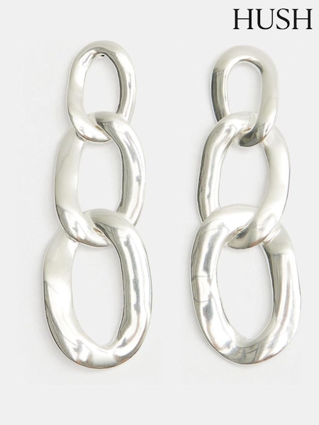 Hush Silver Tone Cameron Chain Link Earrings (AU7177) | €50