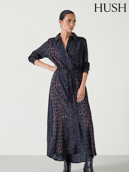 Hush Animal Print Rosey Midi Shirt Dress (AU7201) | €154