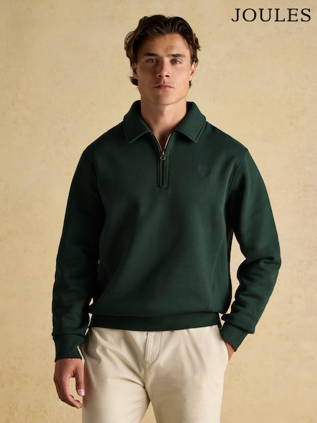 Joules Jenkins Green Brushed Cotton Collar Sweatshirt (AU7262) | R$ 590