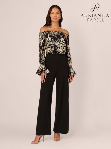 Adrianna Papell Lace And Crepe Black Jumpsuit (AU7295) | 10,154 UAH