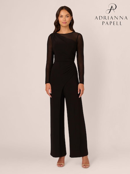 Adrianna Papell Jersey Combo Black Jumpsuit (AU7298) | 10,754 UAH