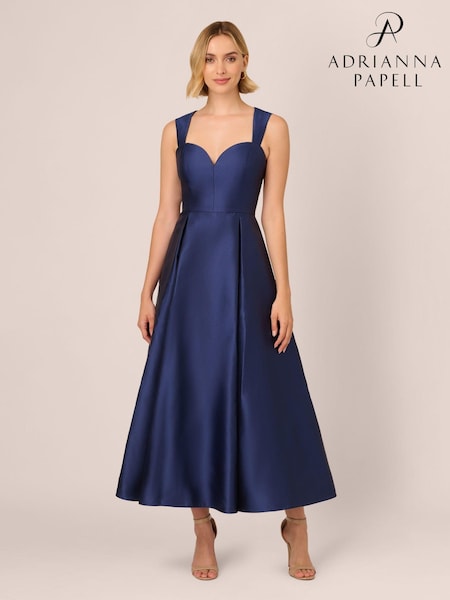Синий - Adrianna Papell Sweetheart Mikado Ankle Dress (AU7308) | €264