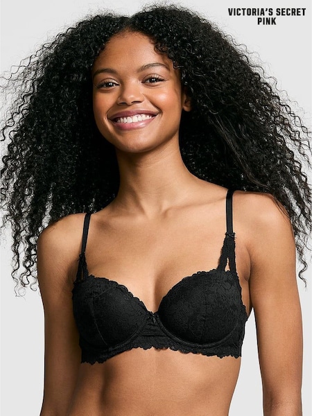 Victoria's Secret PINK Black Balcony Lace Push Up Bra (AU7385) | €40