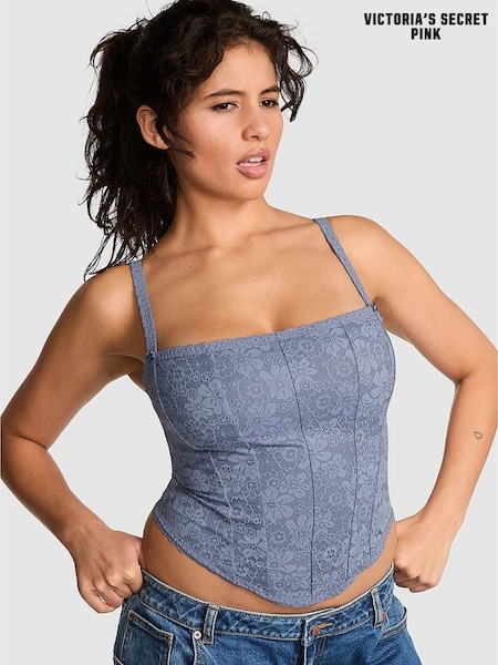 Victoria's Secret PINK Dusty Iris Blue Lace Bra Top (AU7404) | €29